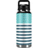 Polka Dots and Stripes Heart in Blue YETI Rambler 36oz Bottle Skin