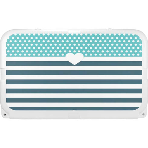 Polka Dots and Stripes Heart in Blue YETI Tundra 45 Hard Cooler Skin