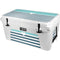 Polka Dots and Stripes Heart in Blue YETI Tundra 65 Hard Cooler Skin