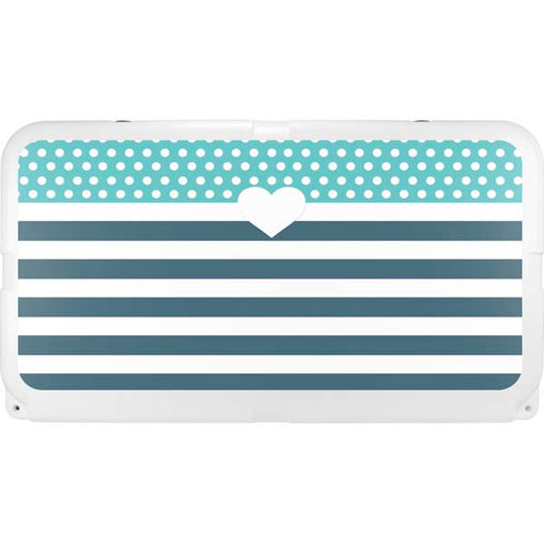 Polka Dots and Stripes Heart in Blue YETI Tundra 65 Hard Cooler Skin