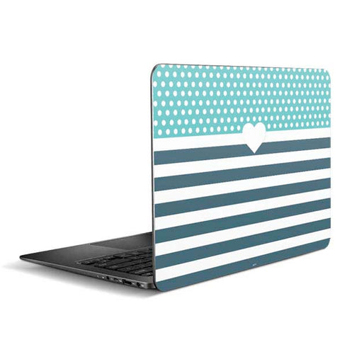 Polka Dots and Stripes Heart in Blue Zenbook UX305FA 13.3in Skin