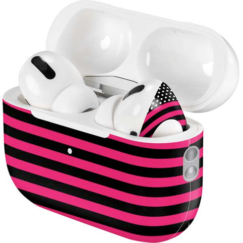 Polka Dots and Stripes Heart in Pink AirPods Pro 2nd Gen Skin