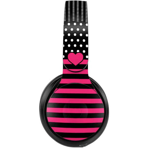 Polka Dots and Stripes Heart in Pink Beats Solo Pro Skin
