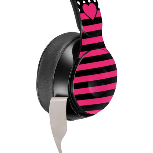 Polka Dots and Stripes Heart in Pink Beats Solo Pro Skin