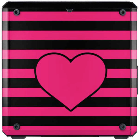 Polka Dots and Stripes Heart in Pink Cooler Master MasterBox Q300L Mini Tower Skin