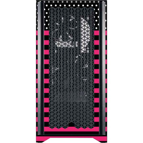Polka Dots and Stripes Heart in Pink Corsair 4000D Tempered Glass Mid-Tower ATX Case Skin