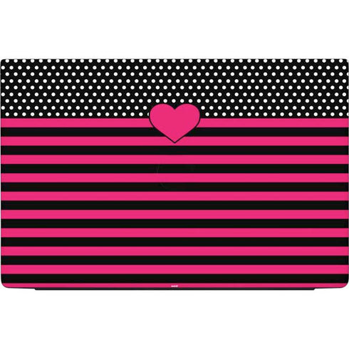 Polka Dots and Stripes Heart in Pink Dell Vostro Skin