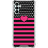 Polka Dots and Stripes Heart in Pink Galaxy A13 5G Clear Case