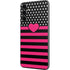 Polka Dots and Stripes Heart in Pink Galaxy A14 5G Skin