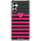 Polka Dots and Stripes Heart in Pink Galaxy A15 5G Clear Case