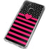 Polka Dots and Stripes Heart in Pink Galaxy A21 Clear Case