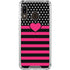 Polka Dots and Stripes Heart in Pink Galaxy A30 Clear Case
