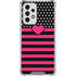 Polka Dots and Stripes Heart in Pink Galaxy A33 5G Clear Case