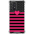 Polka Dots and Stripes Heart in Pink Galaxy A52 5G Clear Case