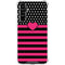 Polka Dots and Stripes Heart in Pink Galaxy A54 5G Clear Case