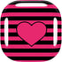 Polka Dots and Stripes Heart in Pink Galaxy Buds Live Skin