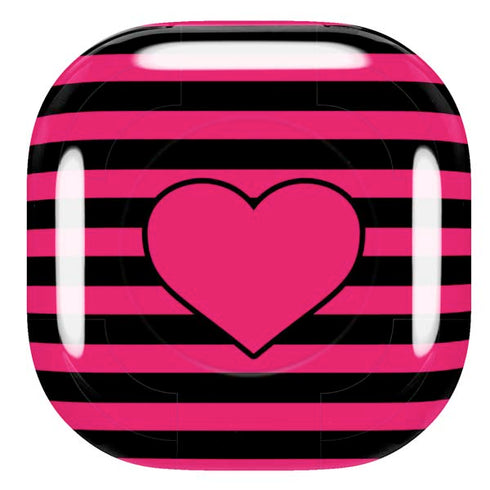 Polka Dots and Stripes Heart in Pink Galaxy Buds Pro Skin