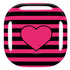 Polka Dots and Stripes Heart in Pink Galaxy Buds Pro Skin