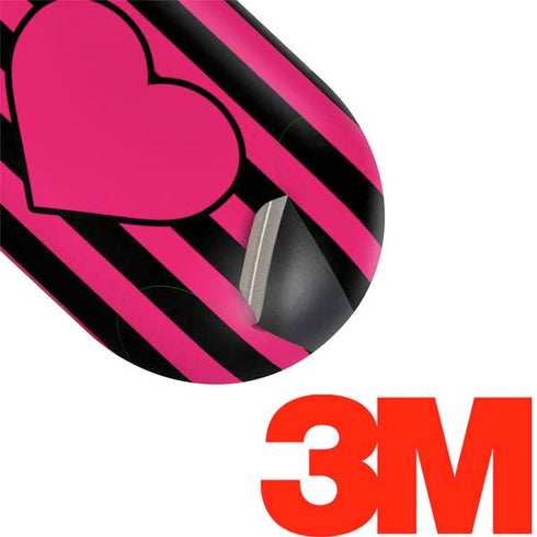 Polka Dots and Stripes Heart in Pink Galaxy Buds Skin