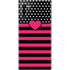 Polka Dots and Stripes Heart in Pink Galaxy Note 10 Skin