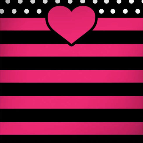 Polka Dots and Stripes Heart in Pink Galaxy Note 8 Skin