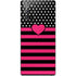 Polka Dots and Stripes Heart in Pink Galaxy Note20 5G Skin
