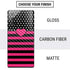 Polka Dots and Stripes Heart in Pink Galaxy Note20 5G Skin