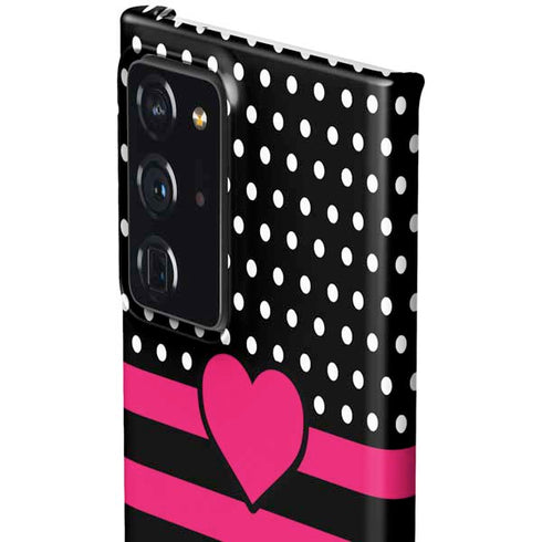 Polka Dots and Stripes Heart in Pink Galaxy Note20 Ultra 5G Lite Case