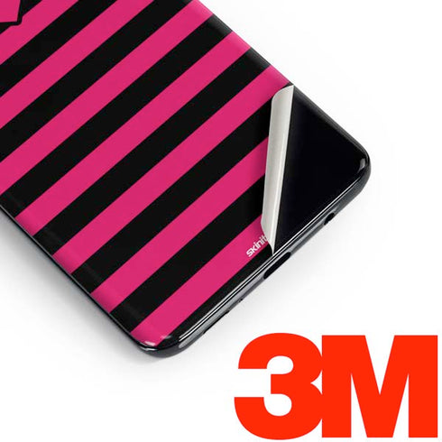 Polka Dots and Stripes Heart in Pink Galaxy S10 Skin