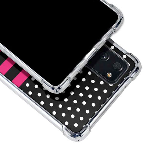 Polka Dots and Stripes Heart in Pink Galaxy S20 FE Clear Case