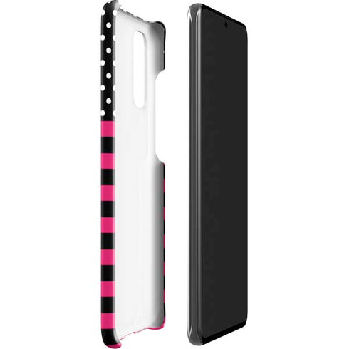 Polka Dots and Stripes Heart in Pink Galaxy S20 Lite Case