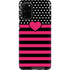 Polka Dots and Stripes Heart in Pink Galaxy S20 Plus Pro Case
