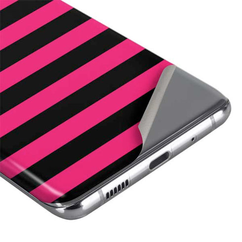 Polka Dots and Stripes Heart in Pink Galaxy S20 Plus Skin