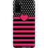 Polka Dots and Stripes Heart in Pink Galaxy S20 Pro Case