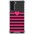 Polka Dots and Stripes Heart in Pink Galaxy S21 5G Clear Case