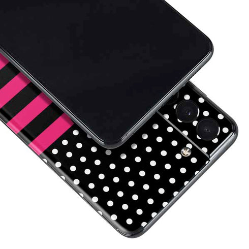 Polka Dots and Stripes Heart in Pink Galaxy S21 5G Skin