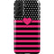 Polka Dots and Stripes Heart in Pink Galaxy S21 FE Pro Case