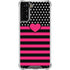 Polka Dots and Stripes Heart in Pink Galaxy S21 Plus 5G Clear Case