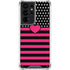Polka Dots and Stripes Heart in Pink Galaxy S21 Ultra 5G Clear Case