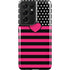 Polka Dots and Stripes Heart in Pink Galaxy S21 Ultra 5G Pro Case