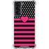 Polka Dots and Stripes Heart in Pink Galaxy S22 Clear Case