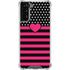 Polka Dots and Stripes Heart in Pink Galaxy S22 Plus Clear Case