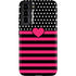 Polka Dots and Stripes Heart in Pink Galaxy S22 Plus Pro Case
