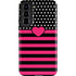 Polka Dots and Stripes Heart in Pink Galaxy S22 Pro Case