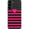 Polka Dots and Stripes Heart in Pink Galaxy S22 Skin