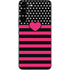 Polka Dots and Stripes Heart in Pink Galaxy S22 Skin
