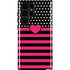 Polka Dots and Stripes Heart in Pink Galaxy S22 Ultra Pro Case