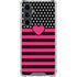 Polka Dots and Stripes Heart in Pink Galaxy S23 FE Clear Case