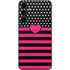 Polka Dots and Stripes Heart in Pink Galaxy S23 FE Skin