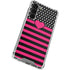 Polka Dots and Stripes Heart in Pink Galaxy S23 Plus Clear Case